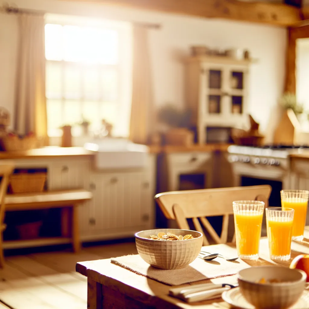 Warm morning breakfast scene